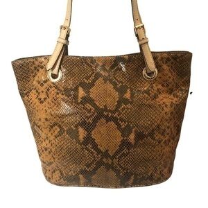 Michael kors snakeskin embossed tote bag